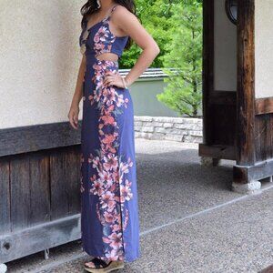 Formal Floral Cut Out Dress